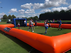 Venta de campo de rebote de fútbol inflable de fondo suave profesional, juego de deporte de campo de valla de jabón de fútbol a la venta y <span class=keywords><strong>alquiler</strong></span> - Product Image 2