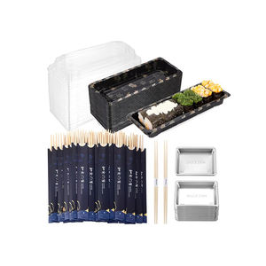 特注ロゴ使い捨て寿司トレイ蓋漏れ止めと電子レンジで安全なテイクアウトボックス箸ソース料理 - Product Image 1