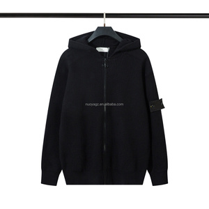 Suéter de Punto con Capucha y Cremallera ST* de Invierno, con Logotipo Bordado, Suéter Informal de Algodón Puro para Hombre <span class=keywords><strong>SLAND</strong></span> - Product Image 2