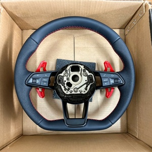 Volante Deportivo de Cuero de Alta Calidad con Base Plana para <span class=keywords><strong>Audi</strong></span> A4 A5 A6 A7 Q3 Q5 A3 S3 S8 R8 S6 S7 2015 2016 Personalizado - Product Image 6