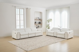 Sofá Seccional Reclinable <span class=keywords><strong>El</strong></span>éctrico Moderno en Forma de L con Consola, Altavoz Bluetooth y Cargador Inalámbrico, Venta al Por Mayor - Product Image 5