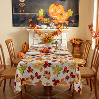 Nappe feuille de Thanksgiving automne feuille d'érable couverture de Table imperméable Rectangle tissu citrouille Thanksgiving décorations de Table