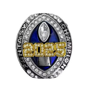 2025 FFL Championship Estilo vintage <span class=keywords><strong>NFL</strong></span> <span class=keywords><strong>Fantasy</strong></span> Football Ring Collection Aleación Anillos de piedras preciosas Fan Favorite - Product Image 4