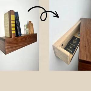Estante <span class=keywords><strong>Flotante</strong></span> de Madera <span class=keywords><strong>con</strong></span> Cajones Ocultos, Caja de Seguridad Secreta para Dinero, Estante para Armas, Estantes Modernos para Mueble de TV - Product Image 6