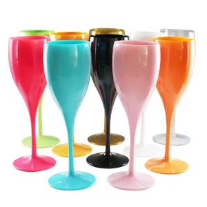 Verre à vin à champagne en plastique pour fête de mariage bon marché gobelet à vin à champagne en plastique <span class=keywords><strong>jetable</strong></span> personnalisé incassable verre à vin à champagne en plastique - Product Image 1