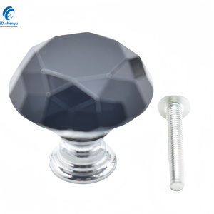 Dekorative 31mm Moderne Schwarze Nickel-Möbelgriffe und -Knöpfe Kristallgriffe für Küche Schlafzimmer Wohnzimmer - Product Image 2
