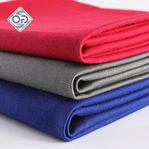 CVC 50 Polyester 50 Cotton Fabric Plain Twill Woven 16*16 100*53 220Gsm Twill Workwear Drill Fabric