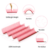 Plateaux d'extensions de cils classiques en soie, pbt coréen personnalisé, couleur 0.10 0.15 0.20 C D curl mat noir rose bleu violet marron