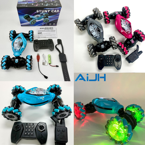 Coche RC, Carro de <span class=keywords><strong>Control</strong></span> <span class=keywords><strong>Remoto</strong></span>, Juguete de Radiocontrol con Rotación de Doble Cara, Música y Luces, Coche de Acrobacias RC - Product Image 3