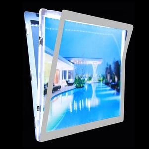 กล่องไฟคริสตัลไร้กรอบสำหรับตัวแทนอสังหาริมทรัพย์ จอแสดงผล LED สำหรับหน้าต่าง ขนาด A1 A3 กรอบโชว์โปสเตอร์ กล่องไฟอะคริลิค LED สีสันสดใส - Product Image 1