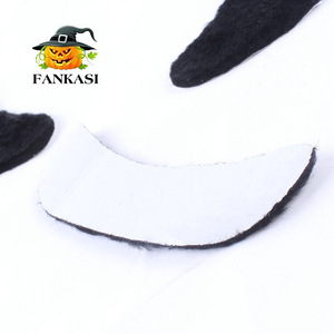 Bigote y patillas hippies de felpa negra, accesorio de disfraz para fiesta de Halloween o cosplay - Product Image 4