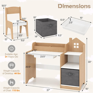 Bon marché <span class=keywords><strong>Table</strong></span> et chaise modernes en bois <span class=keywords><strong>multi</strong></span>-<span class=keywords><strong>activités</strong></span> pour enfants avec tiroir d'étagère pour le salon - Product Image 2