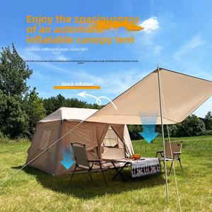 Tienda de Campaña Inflable de Lujo para Exteriores, Portátil, Impermeable, para Verano, para Acampar, Engrosada, Totalmente Automática, sin Montaje, Tipo Cabaña Forestal, sin Capas - Product Image 1