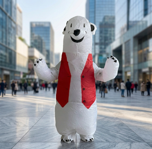 ชุดหมีขั้วโลกคริสต์มาสสำหรับงานปาร์ตี้ บทบาทสมมติ สร้างบรรยากาศบนเวที ชุดหมีขั้วโลกเป่าลมแบบสวมใส่ได้สำหรับการแสดงในวันหยุด - Product Image 2