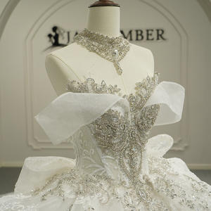 Gt26062 Sweetheart Crystal Beaded <b>Sequined</b> Wedding Dress Lace-Up Back Ball Gown For Women Vestido De Noiva Jancember - Product Image 4