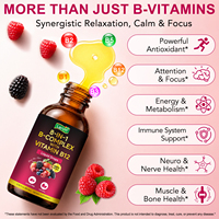 Complément alimentaire liquide Lenm à la saveur de baies, complexe de vitamine B 20000 mcg, B12 méthylcobalamine, niacinamide, folate, acide folique, biotine