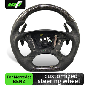 พวงมาลัยกีฬาหุ้มหนังคาร์บอนไฟเบอร์แบบกำหนดเองสำหรับรถยนต์เมอร์เซเดสเบนซ์ W211 E550 E350 E320 <span class=keywords><strong>E55</strong></span> E63 <span class=keywords><strong>AMG</strong></span> อุปกรณ์ตกแต่งภายในรถยนต์ - Product Image 2