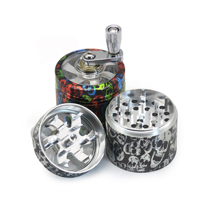 Hot Sale Custom Logo Zinc Alloy High Quality Magnetic 63 Mm/55 Mm 4-Layer Classic Spice Hand Crank <b>Herb</b> Crusher <b>Grinder</b> - Product Image 1