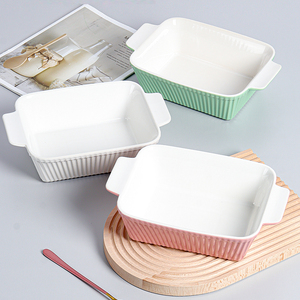 ผู้ผลิตขายส่งเซรามิกสแควร์ <span class=keywords><strong>Bakeware</strong></span>,พอร์ซเลนกระทะอบ,จานอบสีขาว - Product Image 2