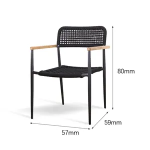 Set tali kursi makan komersial, bingkai aluminium untuk desain Modern