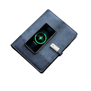 Nouveauté 2025 - <span class=keywords><strong>Carnet</strong></span> <span class=keywords><strong>de</strong></span> notes <span class=keywords><strong>rechargeable</strong></span> <span class=keywords><strong>de</strong></span> luxe en <span class=keywords><strong>cuir</strong></span> PU personnalisé avec 3 ports <span class=keywords><strong>de</strong></span> charge - Product Image 1