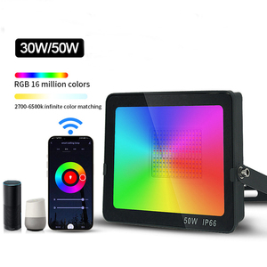 Intelligente Flutlichter 30W 50W Außen wasserdicht RGBCW WiFi Sprach steuerung Reflektor Design LED Flutlicht - Product Image 1