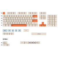 Jeu de touches de clavier de haute qualité avec profil krd XDA, 142 touches rétro à thème en aluminium pour clavier de jeu Cherry Mx 60% 65% 100