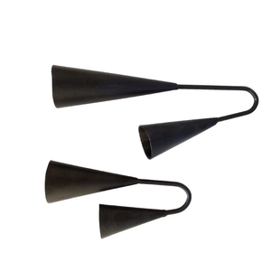 Campana Doble Agogo de Hierro Pintado de Negro al por Mayor, Campana de Mano de Dos Tonos, Instrumento Musical de Percusión Orff - Product Image 1