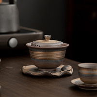 Ensemble de bols à thé Kung Fu en argile pour bois de chauffage fait à la main