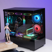 Zeromaster OEM Gaming Computer Case Mid Tower PC Cooler Cabinet M-ATX/ Mini-ITX Customized Tempered Glass Black Desktop PC Case