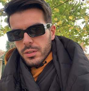 Gafas de Sol Cuadradas Negras Vintage Personalizadas 2022 para Hombre, Lentes UV400, Gafas de Sol Rectangulares Pequeñas con Letra X para Mujer - Product Image 4