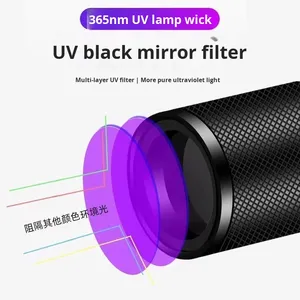 UV-Licht Schwarzer Spiegel 365mm Taschenlampe Wiederaufladbar Fluoreszenzmittel-Identifikation Münzen Banknoten Nagelkunst-Lampe IP20 - Product Image 4