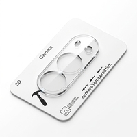 Protection d'objectif d'appareil photo double pour iPhone, verre trempé 9H monobloc anti-rayures HD transparent avec kit d'installation