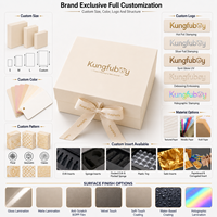 Elegante Caja de Regalo Rígida Magnética Color Marfil con Cinta, Empaque de Papel con Lámina Dorada Personalizada para Conjuntos de Novia