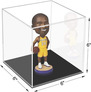 Clear Acrylic Display Case with Black Base Countertop Box Dustproof Protection Showcase for Action Figures Toys Collectibles