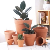 Bac à jardinage en céramique avec trous de Drainage, pot de fleurs de Cactus en argile grise et plastique