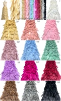 Tissu en dentelle à appliques de plumes 3D, tissu en tulle à plumes superposées pour robe de soirée, costume de scène