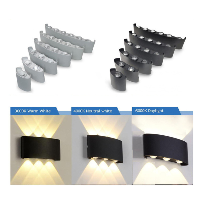 Factory Price Acrylic Wall Lamp Black LED Bracket Light Outdoor Wall Lamp