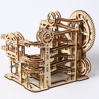 Kit de construction mécanique en bois à assembler soi-même, circuit de billes à engrenages, puzzle 3D, pour approvisionnement en gros
