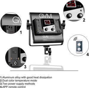 GVM Official 480LS Kits d'éclairage vidéo PRO <span class=keywords><strong>LED</strong></span> de haute qualité avec contrôle APP, Bi-Color Variable 2300 ~ 6800K pour la photographie vidéo - Product Image 4