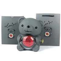 Cadeaux pour la fête des mères, boîte à bijoux en forme d'ours rose mignon, boîte à bijoux rotative de luxe en forme d'ours