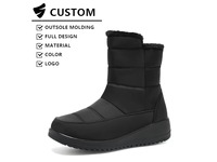 Bottes de neige mi-mollet pour femme résistantes au froid, imperméables, coupe-vent, doublées polaire, avec soutien de la voûte plantaire, semelle antidérapante, pour usage quotidien en extérieur