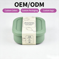 Boîte à lunch bento en silicone compartimentée avec ensemble de couverts réutilisable pour adultes et employés de bureau