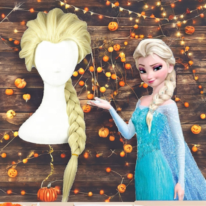 <span class=keywords><strong>Perruque</strong></span> synthétique droite de cosplay <span class=keywords><strong>Elsa</strong></span> La <span class=keywords><strong>Reine</strong></span> <span class=keywords><strong>des</strong></span> <span class=keywords><strong>Neiges</strong></span> de haute qualité, longueur moyenne 50 cm, couleur beige, densité 100 %, pour fête d'Halloween et anime - Product Image 2