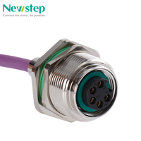 Conector de Ethernet Industrial M12 de 5 Pines Codificado 7/8 Tipo Blindado para Montaje en Panel, Cable M12, Conector CC-Link 7/8