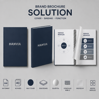 Carnet personnalisé à couverture rigide avec reliure spirale double fil dissimulée A5, feuilles PP dépolies, logo estampé argenté, solution pour manuel d'entreprise