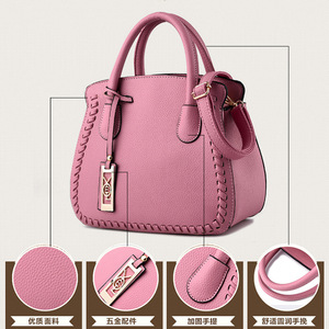 Nouveau Sac à Main Femme de Créateur Tendance en Cuir Imprimé Litchi Couleur Unie avec Poignée, Sac Fourre-Tout et Sac à Bandoulière en Cuir pour Femme - Product Image 4