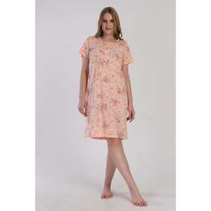 Camisón de Manga Corta para Mujer Ompah, Ropa de Dormir Clásica con Estampado Floral, Color Rosa Suave, Ompahodes - Product Image 1