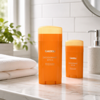 Tube de déodorant en plastique personnalisé de 15 ml, 30 ml, 50 ml, 75 ml, couleur orange, pour emballage de bâtonnets de déodorant