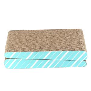 Grattoir pour chat en carton ondulé bleu rayé, mini-grattoir plat pour chats, 450g, niveau unique - Product Image 5